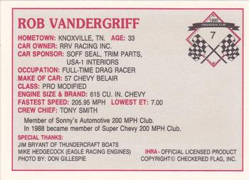 1990 Checkered Flag IHRA #7 Bob Vandergriff Back