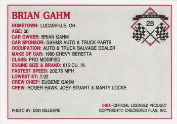 1990 Checkered Flag IHRA #28 Brian Gahm Back