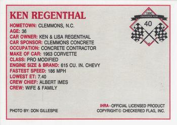 1990 Checkered Flag IHRA #40 Ken Regenthal Back