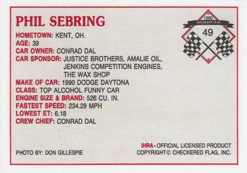 1990 Checkered Flag IHRA #49 Phil Sebring Back