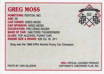 1990 Checkered Flag IHRA #52 Greg Moss Back