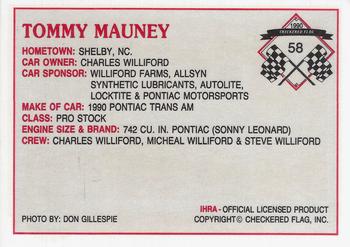 1990 Checkered Flag IHRA #58 Tommy Mauney Back