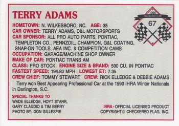 1990 Checkered Flag IHRA #67 Terry Adams Back