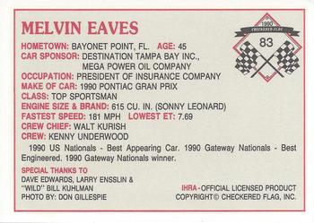 1990 Checkered Flag IHRA #83 Melvin Eaves Back