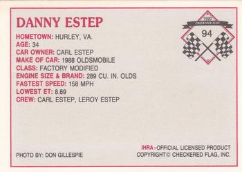 1990 Checkered Flag IHRA #94 Danny Estep Back