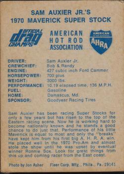 1971 Fleer AHRA Drag Champs #NNO Sam Auxier Jr.'s 1970 Maverick Super Stock Back