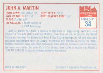 1989 Mega Drag #34 John Martin Back