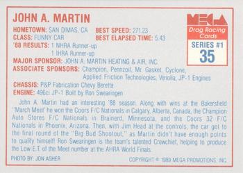 1989 Mega Drag #35 John Martin Back
