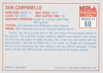 1989 Mega Drag #60 Don Campanella Back