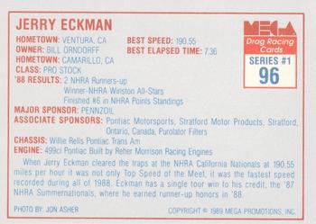 1989 Mega Drag #96 Jerry Eckman Back