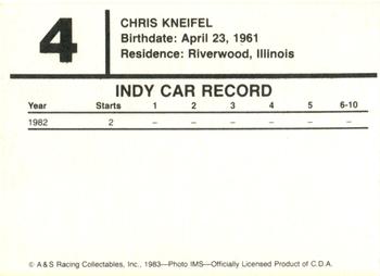 1983 A & S Racing Indy #4 Chris Kneifel Back