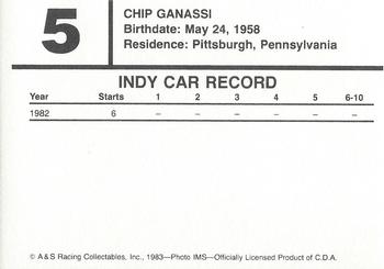 1983 A & S Racing Indy #5 Chip Ganassi Back