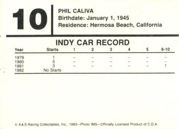 1983 A & S Racing Indy #10 Phil Caliva Back
