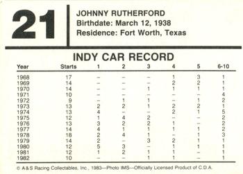 1983 A & S Racing Indy #21 Johnny Rutherford Back