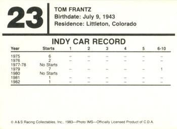 1983 A & S Racing Indy #23 Tom Frantz Back