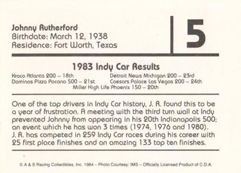 1984 A & S Racing Indy #5 Johnny Rutherford Back