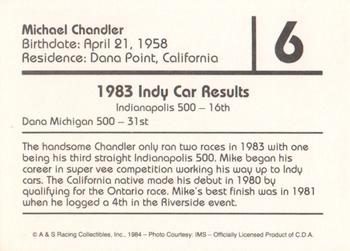 1984 A & S Racing Indy #6 Michael Chandler Back