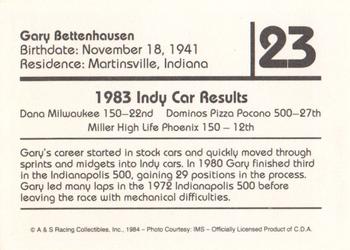 1984 A & S Racing Indy #23 Gary Bettenhausen Back