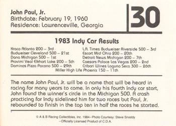 1984 A & S Racing Indy #30 John Paul Jr. Back