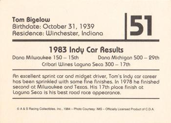 1984 A & S Racing Indy #51 Tom Bigelow Back