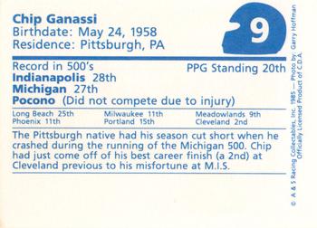 1985 A & S Racing Indy #9 Chip Ganassi Back