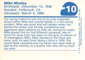 1985 A & S Racing Indy #10 Mike Mosley Back