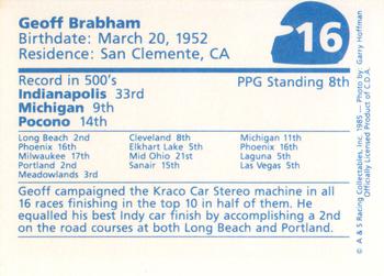 1985 A & S Racing Indy #16 Geoff Brabham Back