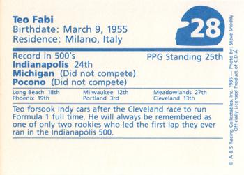 1985 A & S Racing Indy #28 Teo Fabi Back
