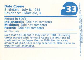 1985 A & S Racing Indy #33 Dale Coyne Back