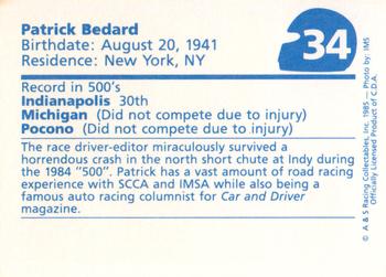 1985 A & S Racing Indy #34 Patrick Bedard Back