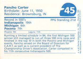 1985 A & S Racing Indy #45 Pancho Carter Back