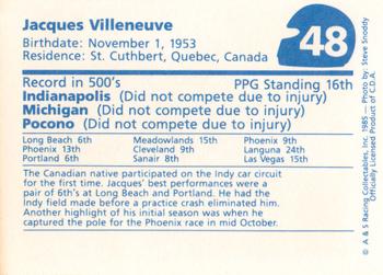 1985 A & S Racing Indy #48 Jacques Villeneuve Back
