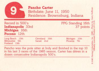 1986 A & S Racing Indy #9 Pancho Carter Back