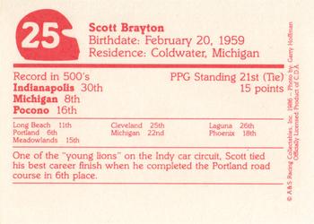 1986 A & S Racing Indy #25 Scott Brayton Back