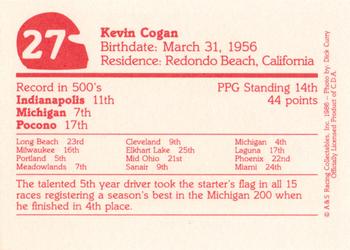 1986 A & S Racing Indy #27 Kevin Cogan Back