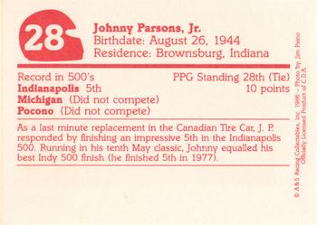 1986 A & S Racing Indy #28 Johnny Parsons Back