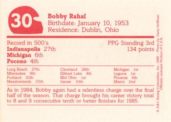 1986 A & S Racing Indy #30 Bobby Rahal Back