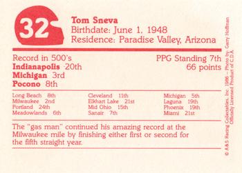 1986 A & S Racing Indy #32 Tom Sneva Back