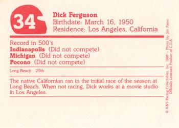 1986 A & S Racing Indy #34 Dick Ferguson Back