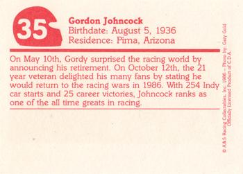 1986 A & S Racing Indy #35 Gordon Johncock Back