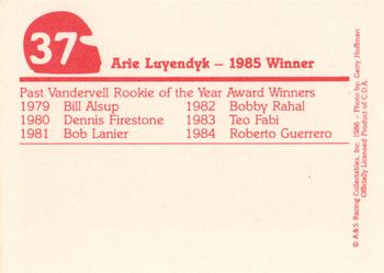 1986 A & S Racing Indy #37 Arie Luyendyk Back