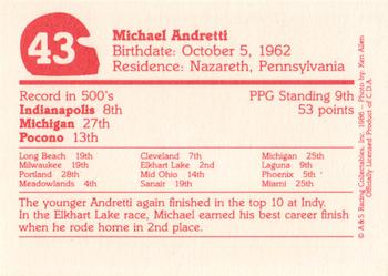 1986 A & S Racing Indy #43 Michael Andretti Back