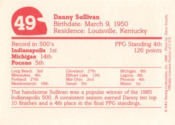 1986 A & S Racing Indy #49 Danny Sullivan Back
