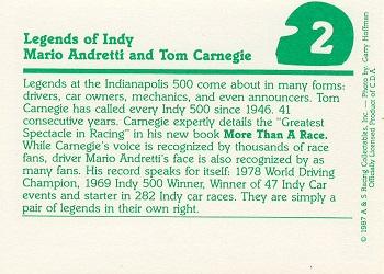 1987 A & S Racing Indy #2 Mario Andretti / Tom Carnegie Back