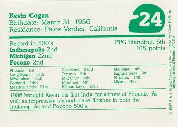1987 A & S Racing Indy #24 Kevin Cogan Back