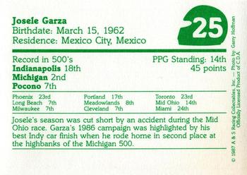 1987 A & S Racing Indy #25 Josele Garza Back