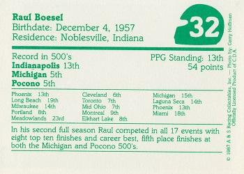 1987 A & S Racing Indy #32 Raul Boesel Back