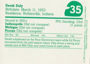 1987 A & S Racing Indy #35 Derek Daly Back