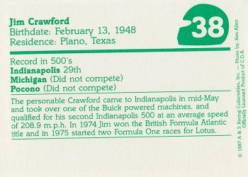 1987 A & S Racing Indy #38 Jim Crawford Back