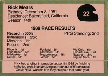 1990 Action Packed Indy Prototypes #22 Rick Mears Back